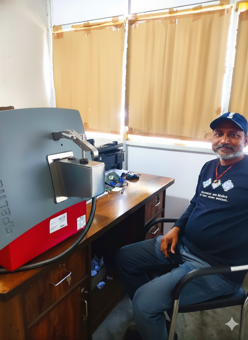 Quality inspection and testing at Aarcee Casting Industries - Advanced material testing and inspection processes